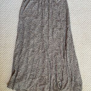 American Eagle Womens Midi Skirt Beige Print Lightweight XS